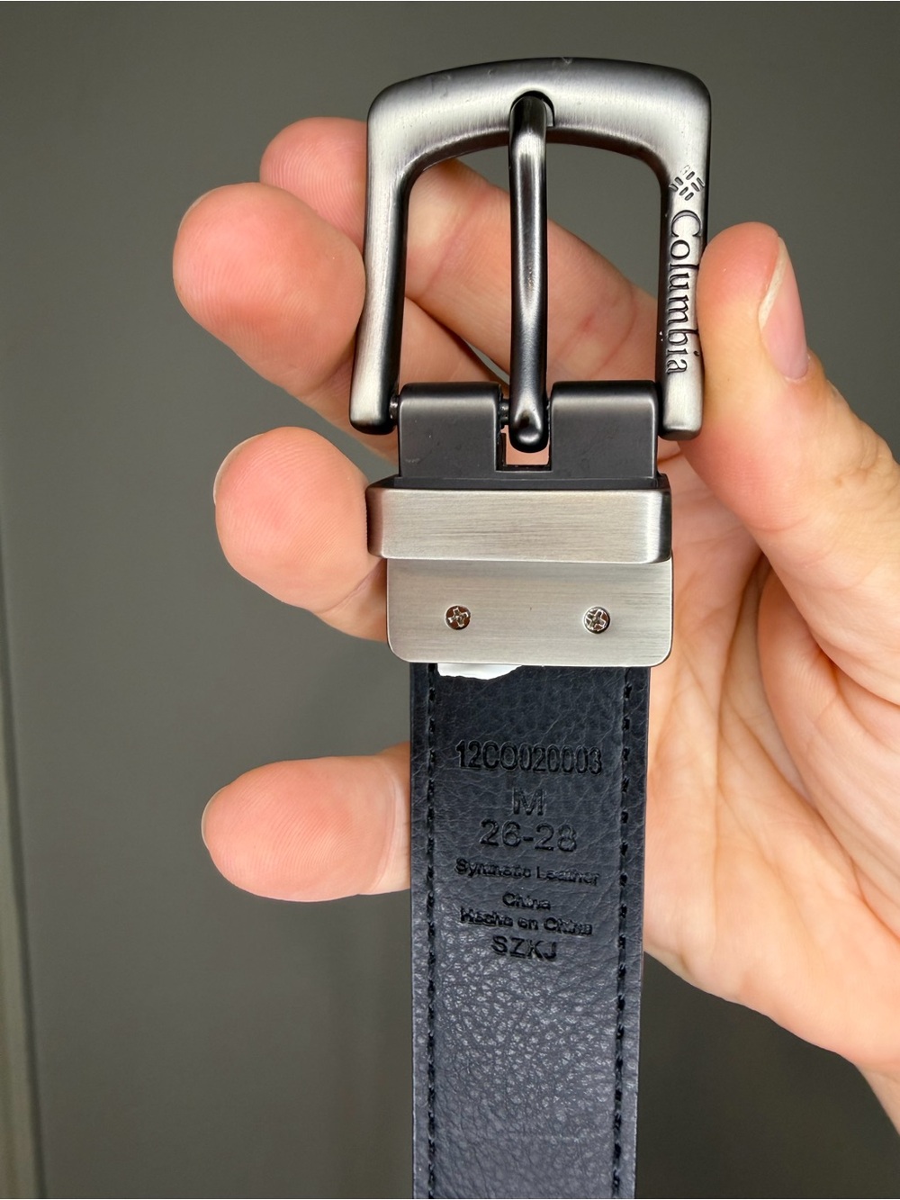 Columbia Reversible Black & Brown Belt with Gunmetal Swivel Buckle size M(26-28)